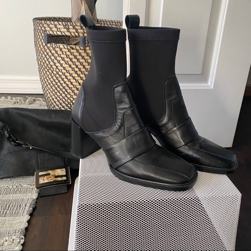 ASOS Rhodes Premium Leather Loafer Sock Boots